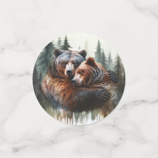 Waterverf Beren rustieke wildernis bruiloft Confetti (Kleine voorkant)