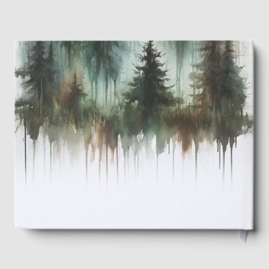 Waterverf Beren rustieke wildernis bruiloft Gastenboek (Achterkant)