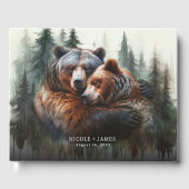 Waterverf Beren rustieke wildernis bruiloft Gastenboek (Voorkant)