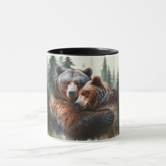 Waterverf Beren rustieke wildernis bruiloft Mok (Midden)