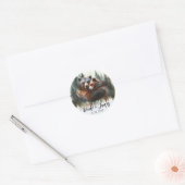 Waterverf Beren rustieke wildernis bruiloft Ronde Sticker (Envelop)
