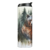 Waterverf Beren rustieke wildernis bruiloft Thermosbeker (Gedraaid links)