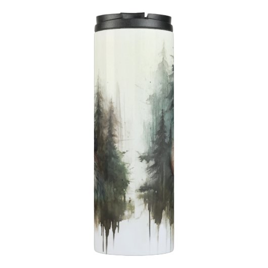 Waterverf Beren rustieke wildernis bruiloft Thermosbeker (Achterkant)