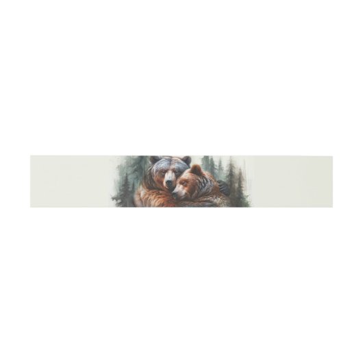 Waterverf Beren rustieke wildernis bruiloft Uitnodigingen Wikkel (Vlak)