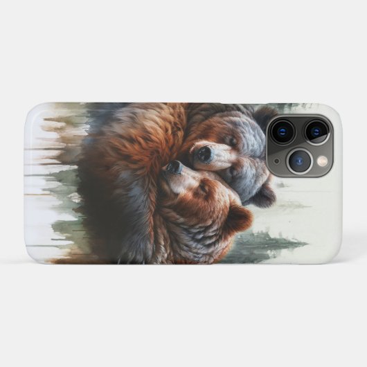 Waterverf Beren rustieke wildernis Case-Mate iPhone Case (Achterkant (horizontaal))