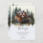 Waterverf Beren rustieke wildernis dank u Kaart (Voorkant / Achterkant)