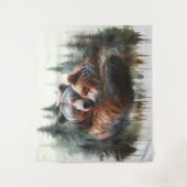 Waterverf Beren rustieke wildernis foto achtergron Wandkleed (Voorkant)