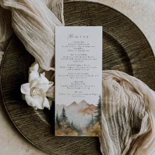 Waterverf Berg Bruiloft Menu