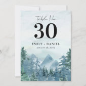 Waterverf Berg Bruiloft Tafel Nummer 5x7 (Voorkant)