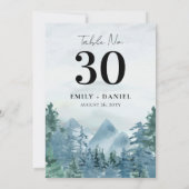 Waterverf Berg Bruiloft Tafel Nummer 5x7 (Achterkant)