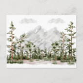 Waterverf Berg en Bos Briefkaart (Voorkant)