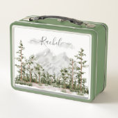 Waterverf berg en bos met monogram (Achterkant)