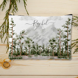 Waterverf berg en bos met monogram etui
