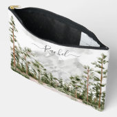 Waterverf berg en bos met monogram etui (Open)