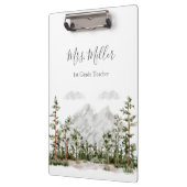 Waterverf berg en bos met monogram klembord (Links)