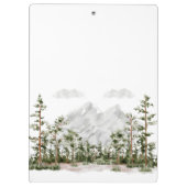 Waterverf berg en bos met monogram klembord (Achterkant)