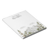 Waterverf berg en bos met monogram notitieblok (Schuin)