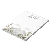 Waterverf berg en bos met monogram notitieblok (Linkerzijde)