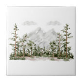 Waterverf Berg en Bos Tegeltje (Voorkant)