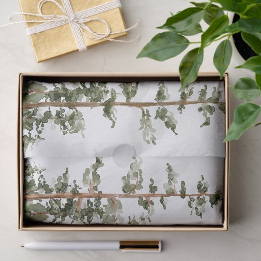 Waterverf Berg en Bos Tissuepapier (Geschenk)