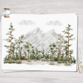 Waterverf Berg en Bos Tissuepapier