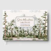 Waterverf Berg en Boshut Lake House Gastenboek (Voorkant)