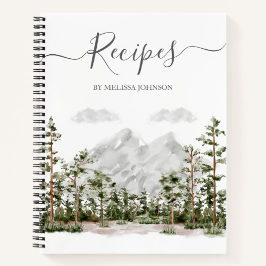 Waterverf Berg- en Boskookboek Recept Notitieboek (Voorkant)