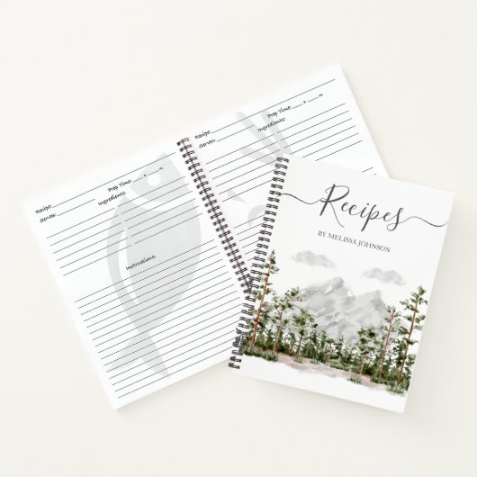 Waterverf Berg- en Boskookboek Recept Notitieboek (Binnen)