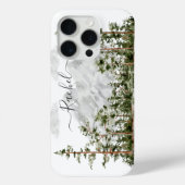 Waterverf berg- en boslandschap met monogram Case-Mate iPhone case (Achterkant)