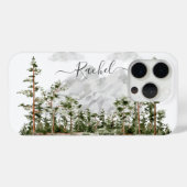Waterverf berg- en boslandschap met monogram Case-Mate iPhone case (Achterkant (horizontaal))