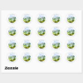 Waterverf Berg Ronde Sticker (Vel)