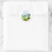 Waterverf Berg Ronde Sticker (Tas)