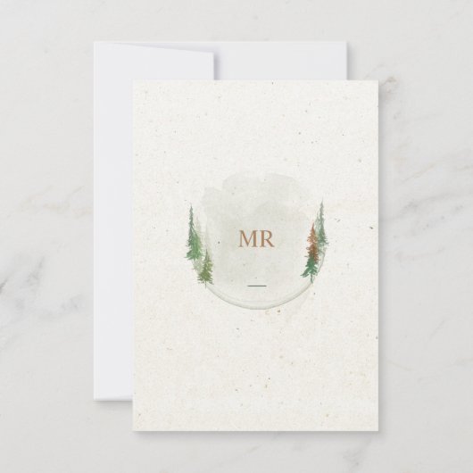 Waterverf Berg Rustieke Bruiloft Dank u kaart (Achterkant)