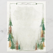 Waterverf berg rustieke monogram papier blad (Achterkant)