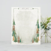 Waterverf berg rustieke monogram papier blad (Staand voorkant)