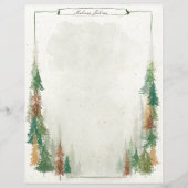 Waterverf berg rustieke monogram papier blad (Voorkant)