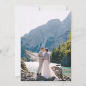 Waterverf berg slingerlichten foto bruiloft save the date (Achterkant)