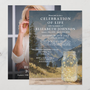 Waterverf Berg Viering Van Het Leven Foto Kaart