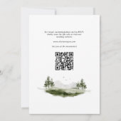 Waterverf bergbos in één bruiloft kaart (Achterkant)
