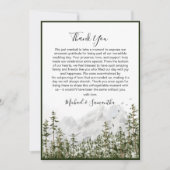 Waterverf Bergbos Rustieke Bruiloft Bedankkaart (Voorkant)