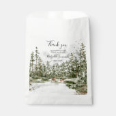 Waterverf Bergbos Rustieke Bruiloft Bedankzakje (Voorkant)