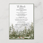 Waterverf Bergbos Rustieke Bruiloft Informatiekaartje (Voorkant)