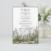 Waterverf Bergbos Rustieke Bruiloft Informatiekaartje (Staand voorkant)