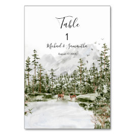 Waterverf Bergbos Rustieke Bruiloft Kaart