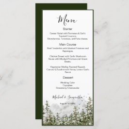 Waterverf Bergbos Rustieke Bruiloft Menu