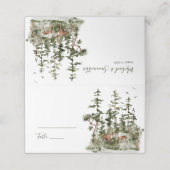 Waterverf Bergbos Rustieke Bruiloft Plaatskaartje (Buitenkant ongevouwen)