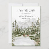 Waterverf Bergbos Rustieke Bruiloft Save The Date (Voorkant)