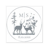 Waterverf Bergbos Rustieke Bruiloft Zelfinktende Stempel (Design)