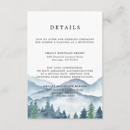 Waterverf bergbos Rustisch thema Informatiekaartje