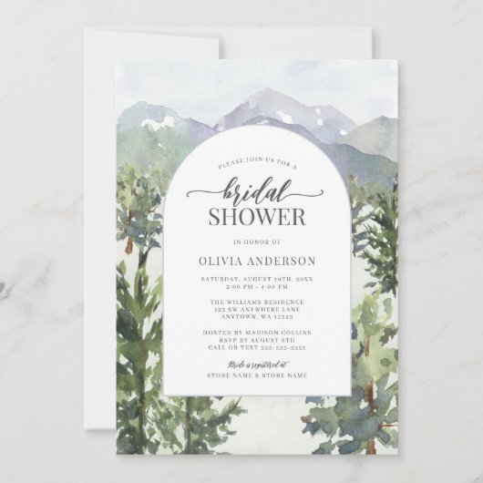 Waterverf Bergbosboog Vrijgezellenfeest Kaart (Voorkant)